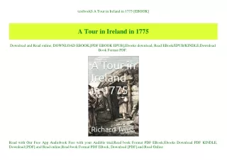 textbook$ A Tour in Ireland in 1775 [EBOOK]
