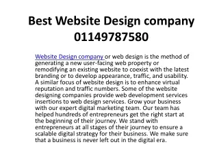 Best Website Design company 01149787580