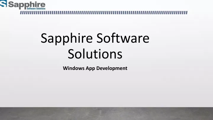 sapphire software solutions