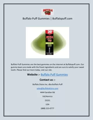 Buffalo Puff Gummies  Buffalopuff