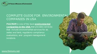 Complete Guide for environmental companies in USA