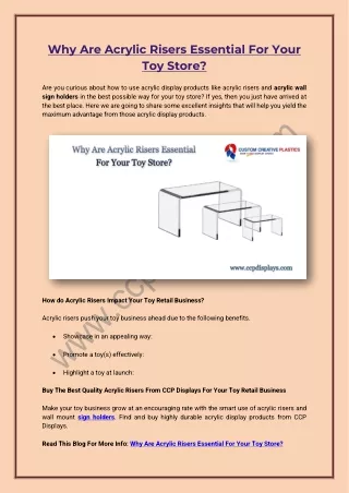 why are acrylic risers essential for your