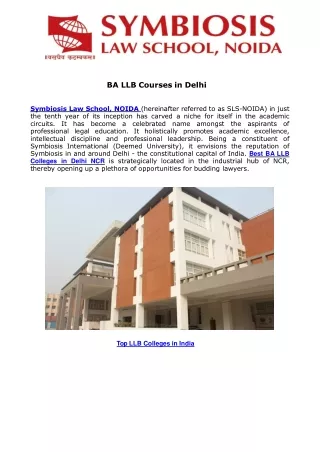 ba llb courses in delhi symbiosis law school