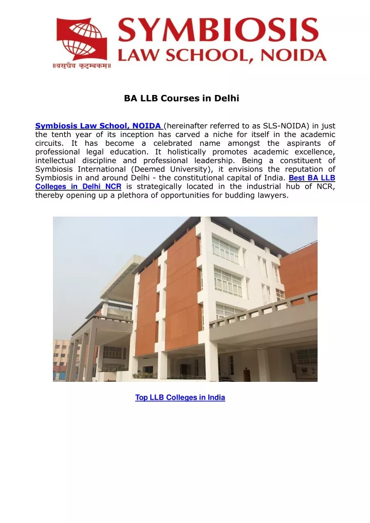 ba llb courses in delhi symbiosis law school