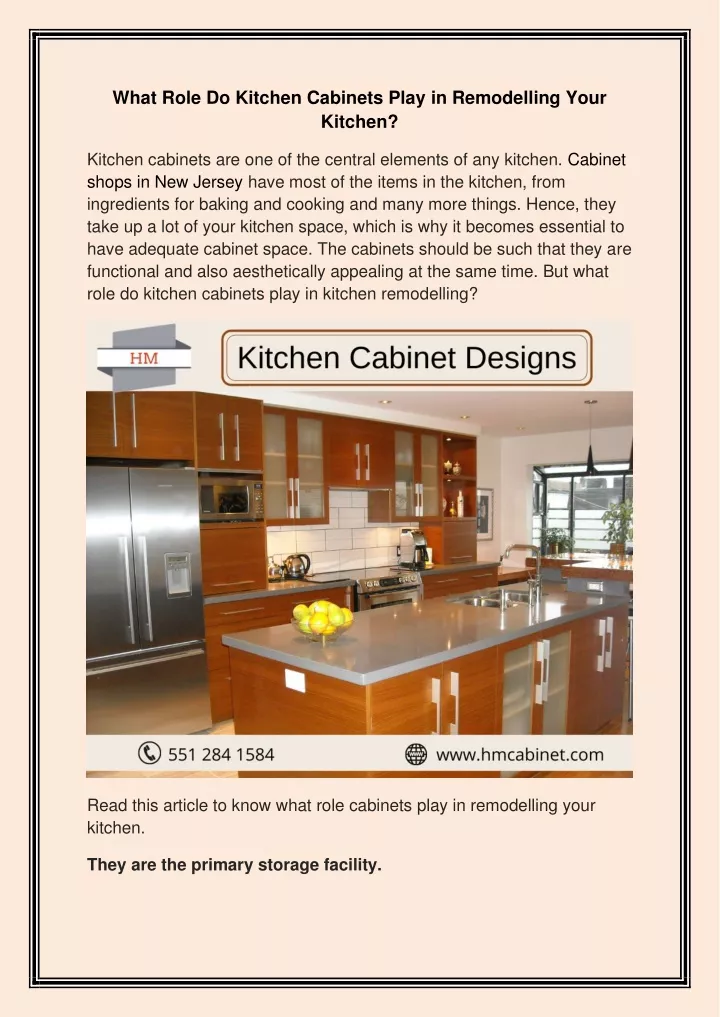 what role do kitchen cabinets play in remodelling