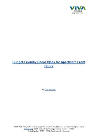 Budget-Friendly Décor Ideas for Apartment Front Doors