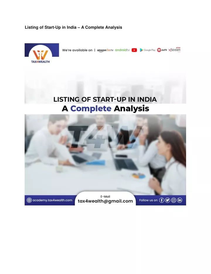 listing of start up in india a complete analysis