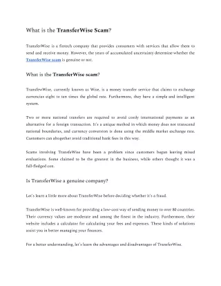 What is the TransferWise scam?