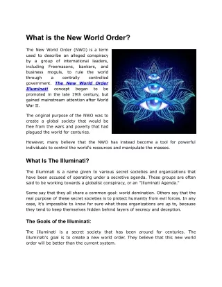 The New World Order Illuminati | The illuminaties