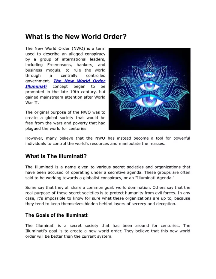 what is the new world order