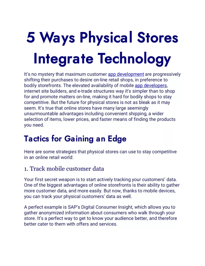 5 ways physical stores 5 ways physical stores