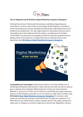 tips for beginners by im solutions digital