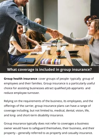 what coverage is included in group insurance