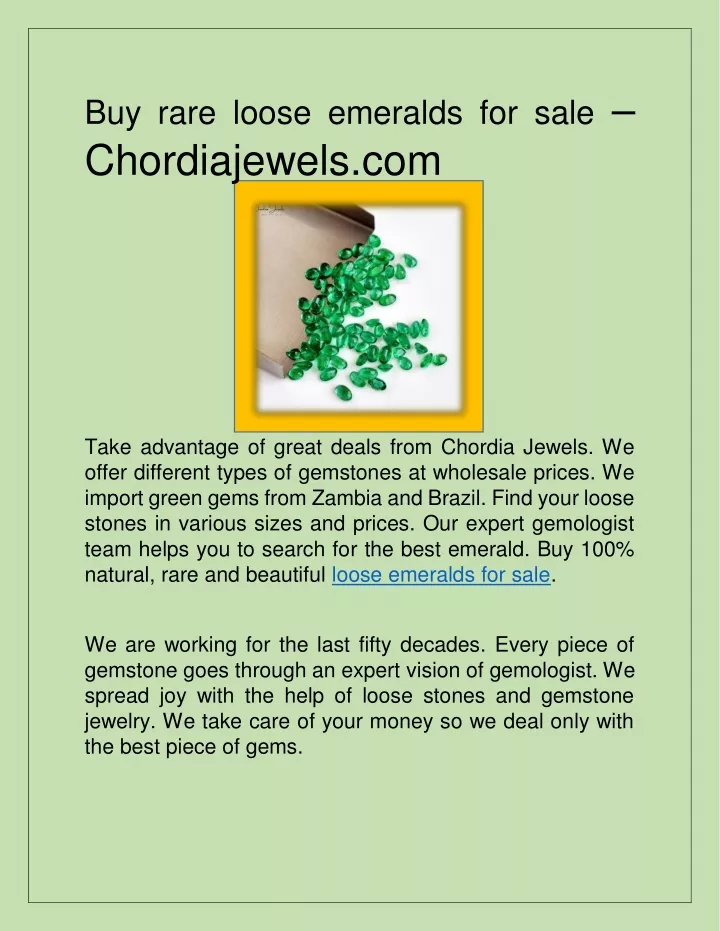 buy rare loose emeralds for sale chordiajewels com
