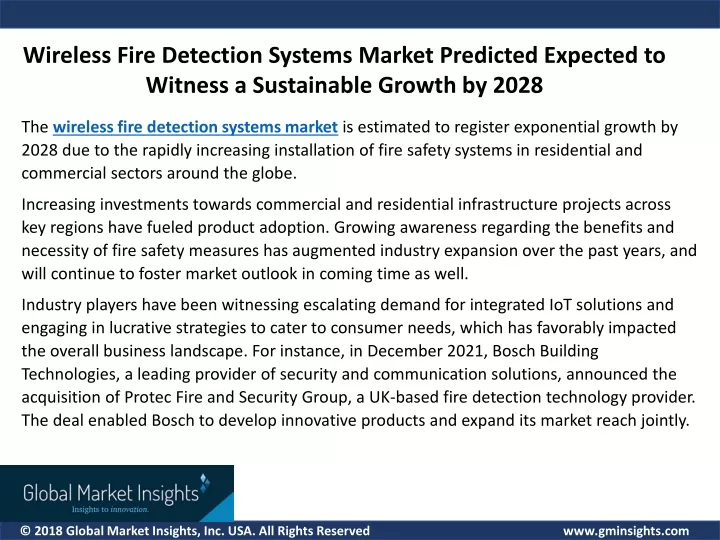 wireless fire detection systems market predicted