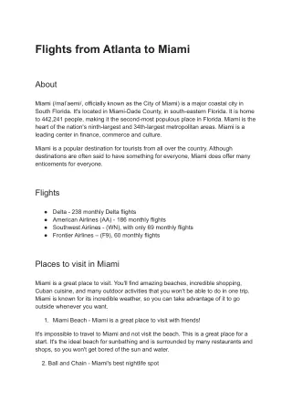 flights from Atlanta to Miami