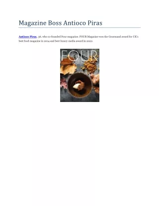 Magazine Boss Antioco Piras