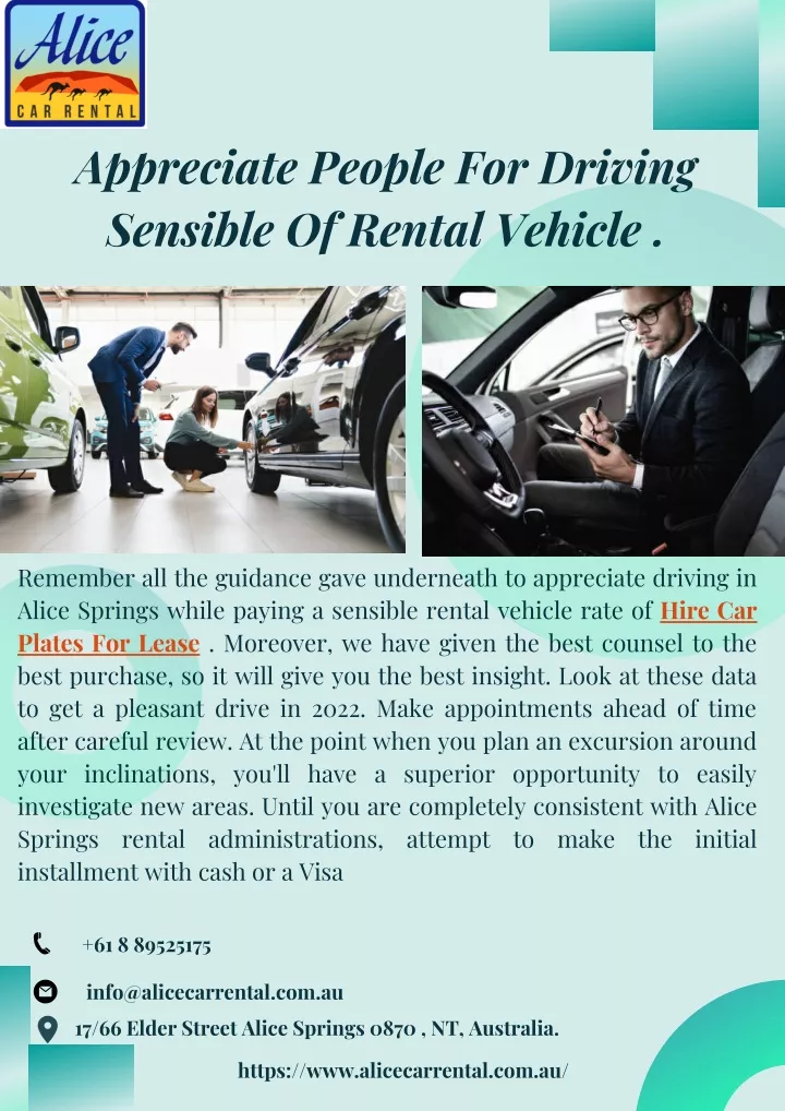 appreciate people for driving sensible of rental