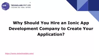 why should you hire an ionic app development company to create your application