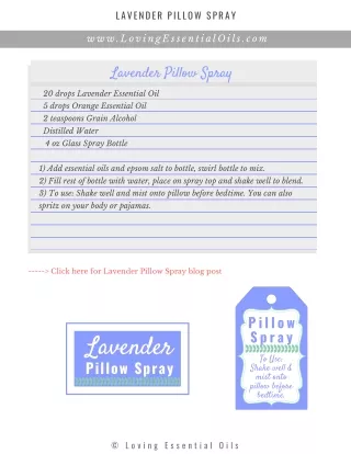 Lavender Pillow Spray Recipe with Essential Oils - Learn How to Make with Free Printable Labels!