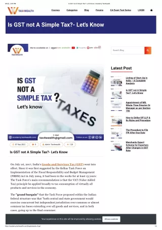 Is GST not A Simple Tax?-Let's Know | Academy Tax4wealth