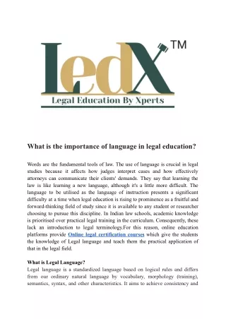 What is the importance of language in legal education_