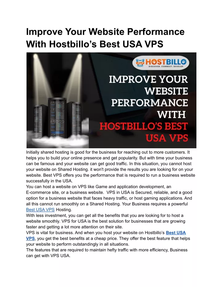 improve your website performance with hostbillo