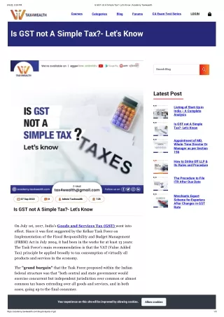 Is GST not A Simple Tax_- Let's Know _ Academy Tax4wealth