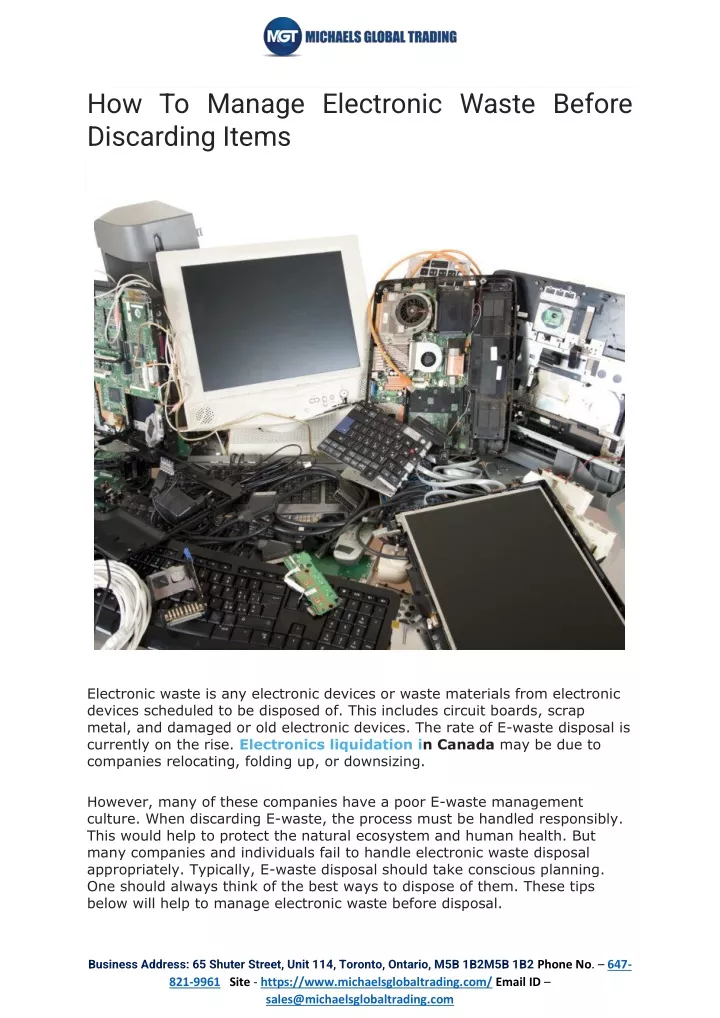 how to manage electronic waste before discarding