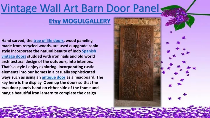 vintage wall art barn door panel