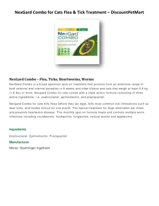nexgard combo for cats flea tick treatment