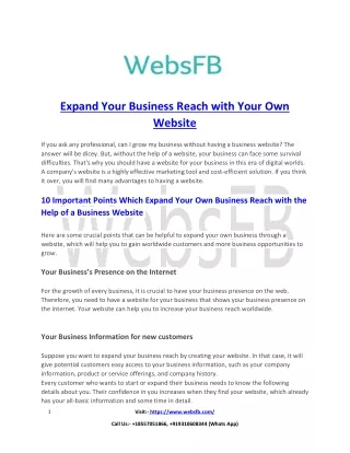 Expand Your Business Reach with Your Own Website