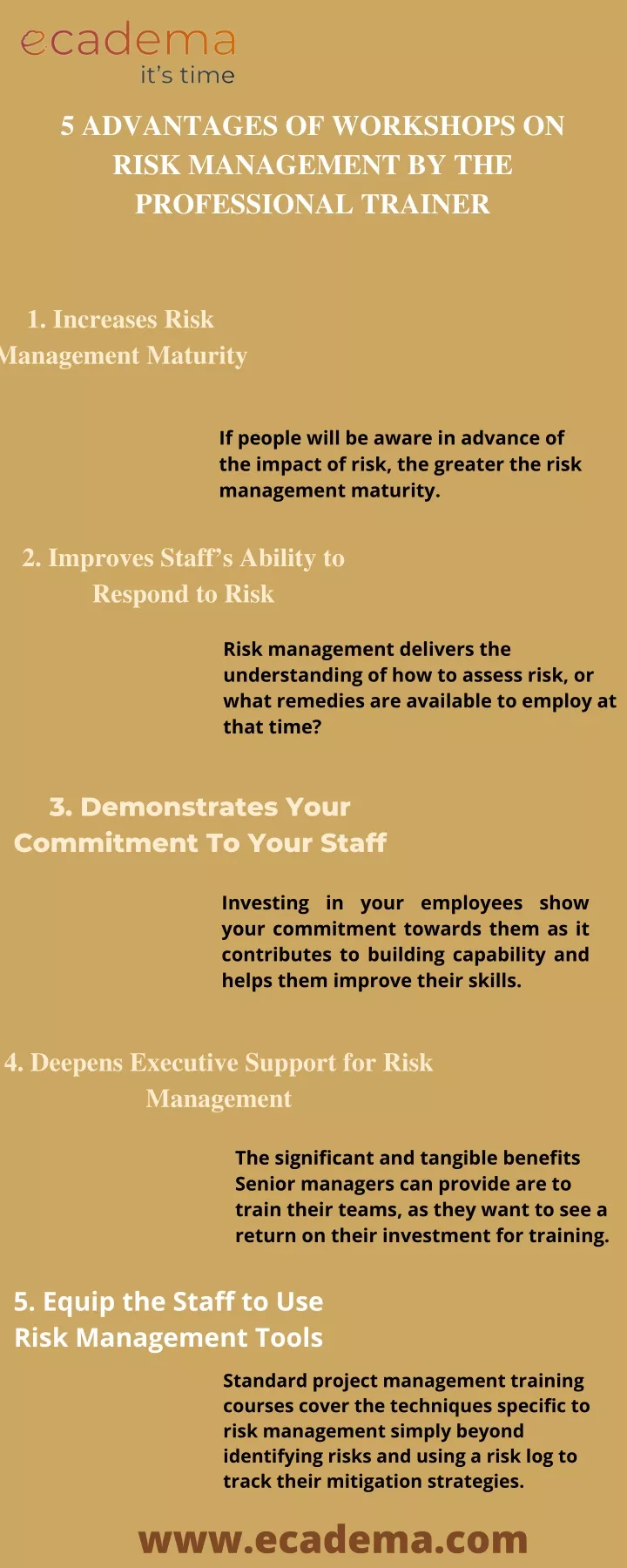 5 advantages of workshops on risk management