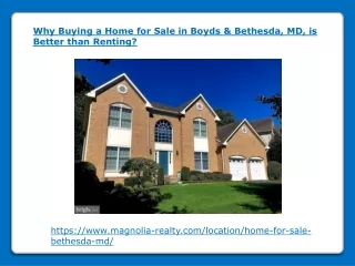Why Buying a Home for Sale in Boyds & Bethesda, MD, is Better than Renting