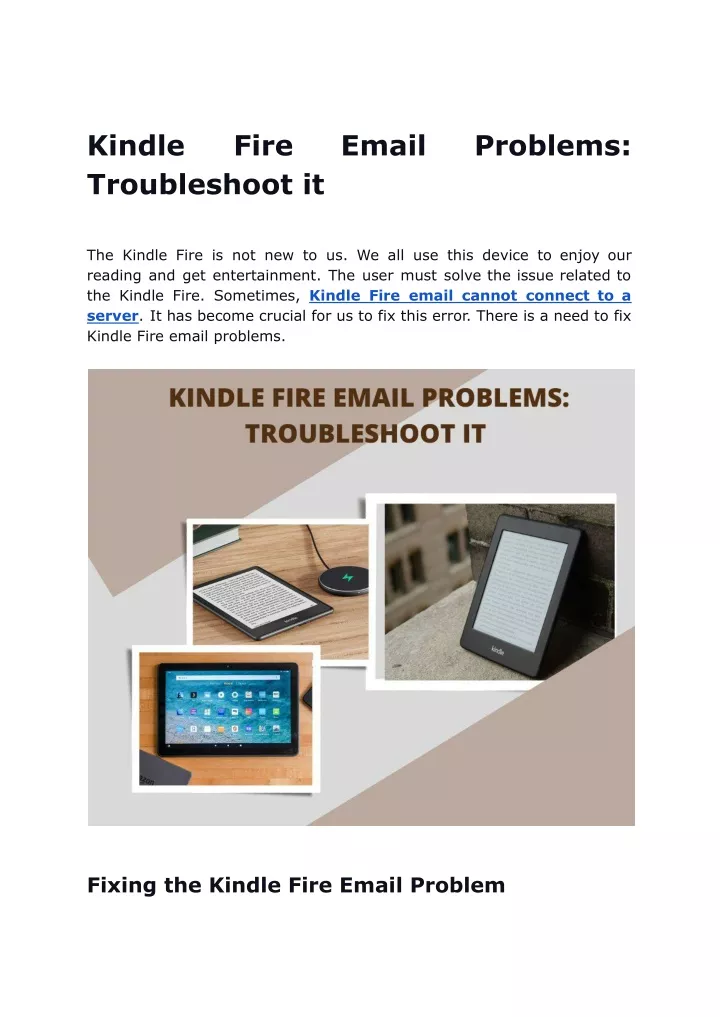 kindle troubleshoot it