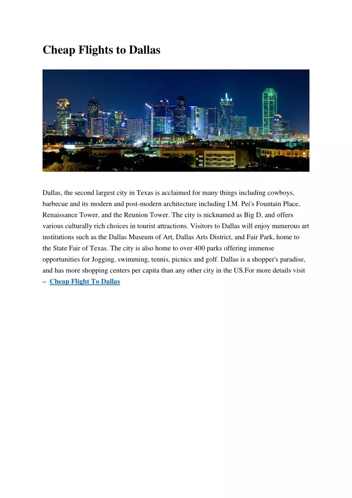 cheap flights to dallas