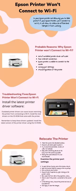 Epson Printer Won't Connect to Wi-Fi