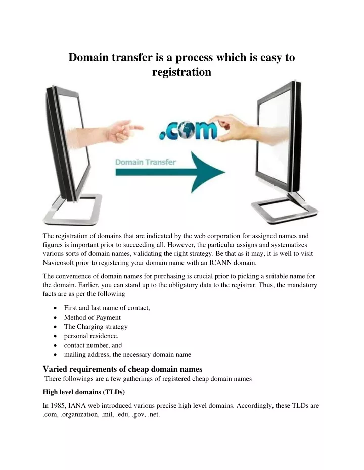 domain transfer is a process which is easy