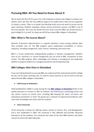 pursuing bba all you need to know about it