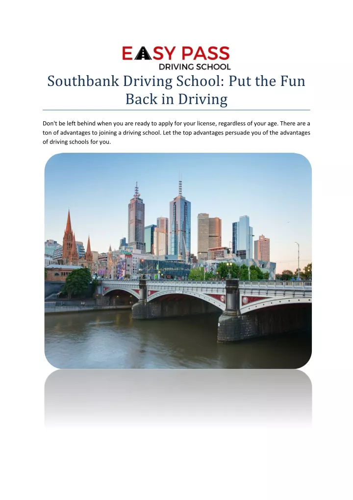 southbank driving school put the fun back