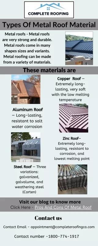 Types Of Metal Roof Material