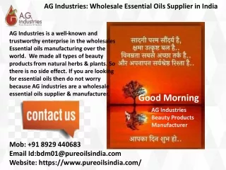 ag industries wholesale essential oils supplier