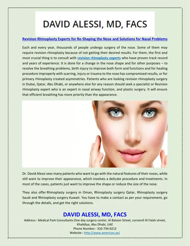 revision rhinoplasty experts for re shaping