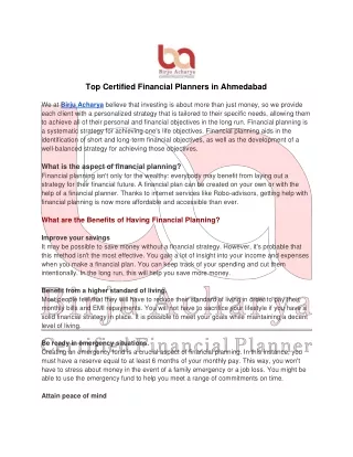 Top Certified Financial Planners in Ahmedabad  Birju Acharya