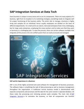 SAP Integration Services at Data Tech