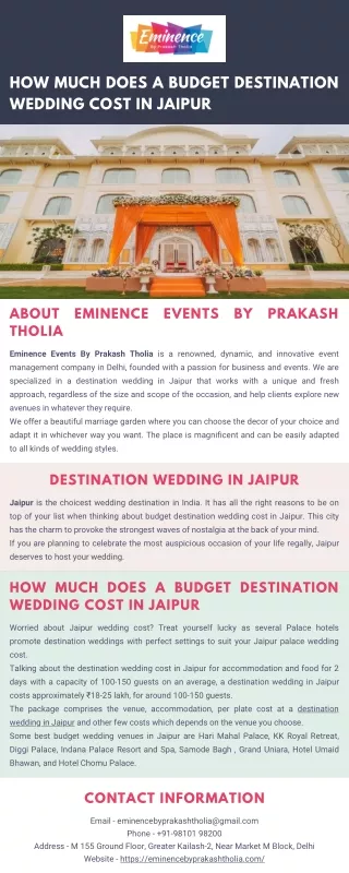 How Much Does A Budget Destination Wedding Cost in Jaipur