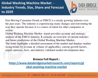 global washing machine market industry trends