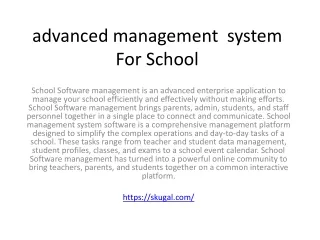advanced management  system  For School