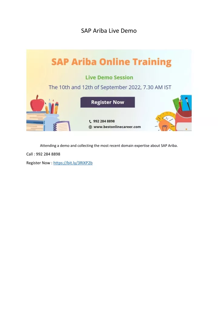 sap ariba live demo