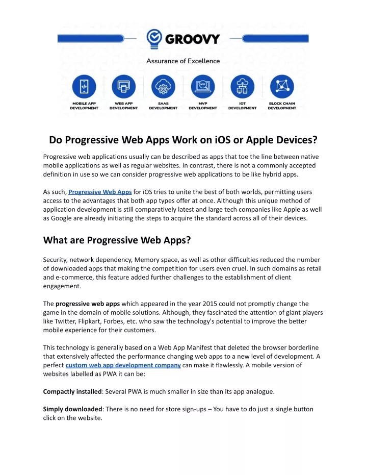 do progressive web apps work on ios or apple